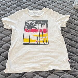White Graphic boys SZ 14 SOL ANGELES T-Shirt with Palm Tree Design